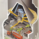 IBUA均化库采用德国汉堡公司的连续均化技术。在外部带一搅拌仓，库底中心设一大圆锥，库内生料的重量通过锥传递给库壁，库底环形空间被分成向中心倾斜10&deg;的6个充气区，每区装多种规格充气箱。